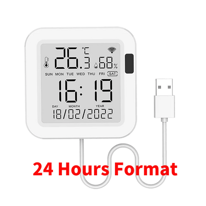 Tuya Temperature and Humidity Smart Sensor With Backlight for Smart Home var WiFi SmartLife Work with Alexa Google Assistant - Avero