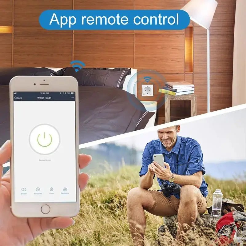 Tuya WiFi Smart Plug EU 20A Smart Socket Without Power Monitor Timing Voice Control Works Whit Alexa Google Home Alice - Avero