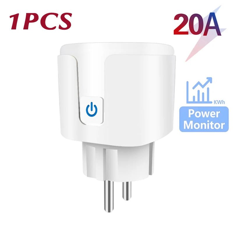 Tuya WiFi Smart Plug EU 20A Smart Socket Without Power Monitor Timing Voice Control Works Whit Alexa Google Home Alice - Avero