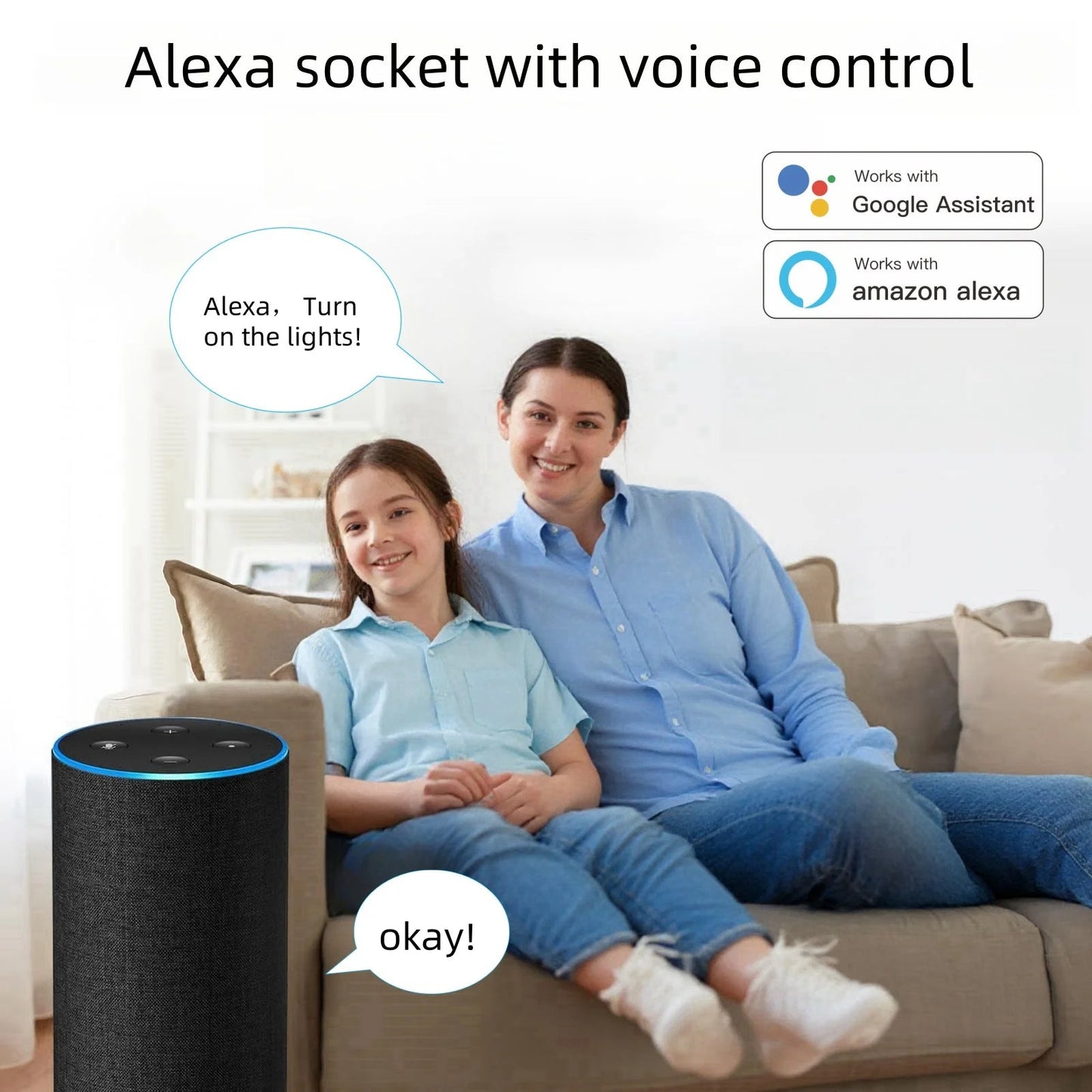 Tuya WiFi Smart Plug Socket EU 16/20A with Power Monitoring Timing Voice Control Works with Alexa Google Home Smart Life - Avero