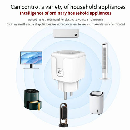 Tuya WiFi Smart Plug Socket EU 16/20A with Power Monitoring Timing Voice Control Works with Alexa Google Home Smart Life - Avero