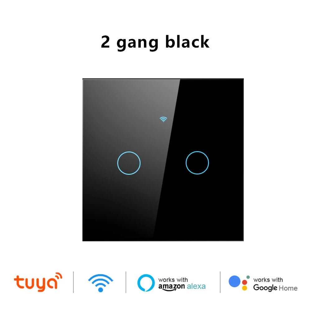 Tuya Wifi Smart Touch Light EU Switch Wireless Remote LED Light Switches No Neutral Wire Required 1 - 4 Gang Alexa Google Home - Avero