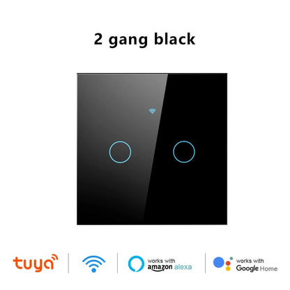 Tuya Wifi Smart Touch Light EU Switch Wireless Remote LED Light Switches No Neutral Wire Required 1 - 4 Gang Alexa Google Home - Avero