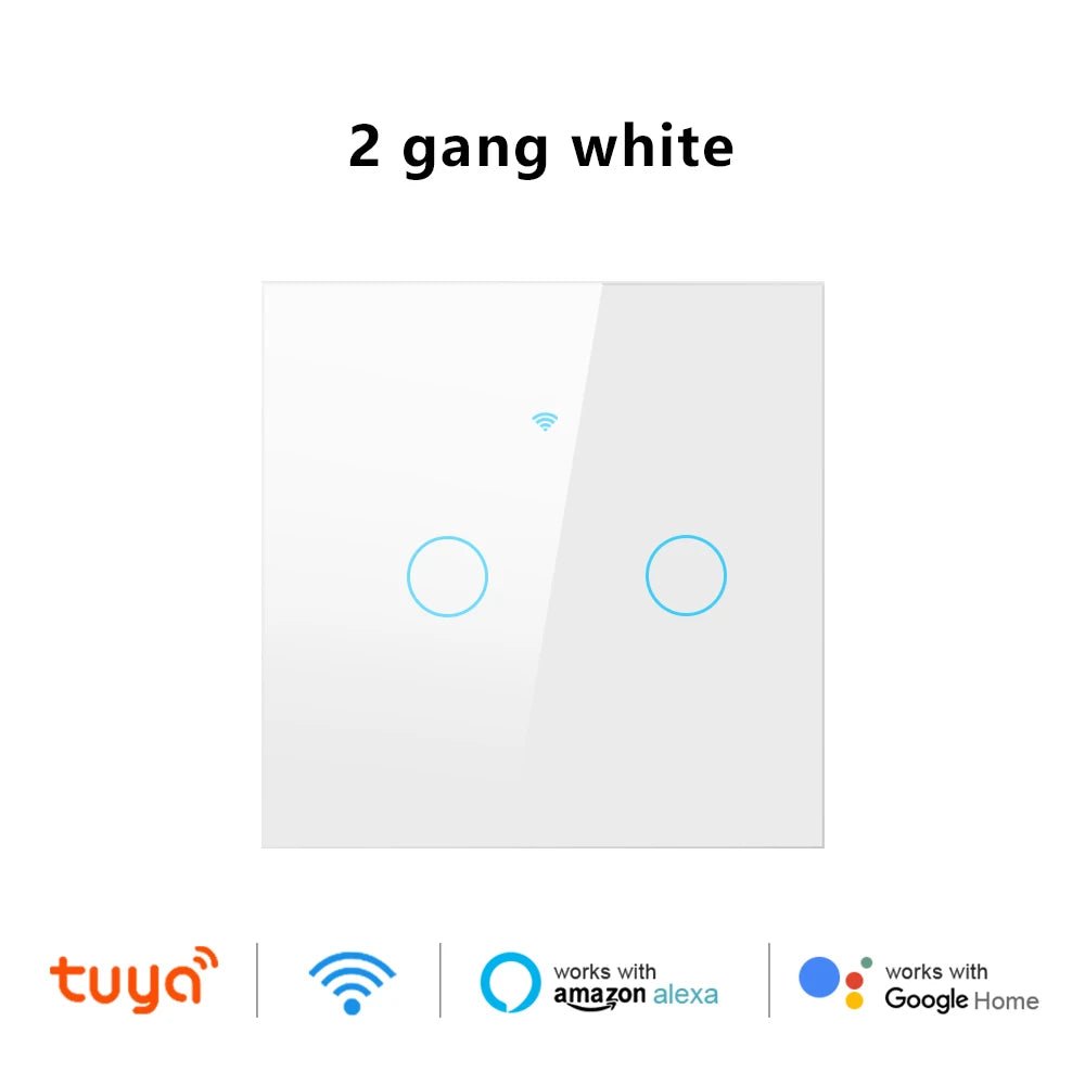 Tuya Wifi Smart Touch Light EU Switch Wireless Remote LED Light Switches No Neutral Wire Required 1 - 4 Gang Alexa Google Home - Avero
