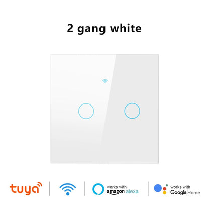Tuya Wifi Smart Touch Light EU Switch Wireless Remote LED Light Switches No Neutral Wire Required 1 - 4 Gang Alexa Google Home - Avero