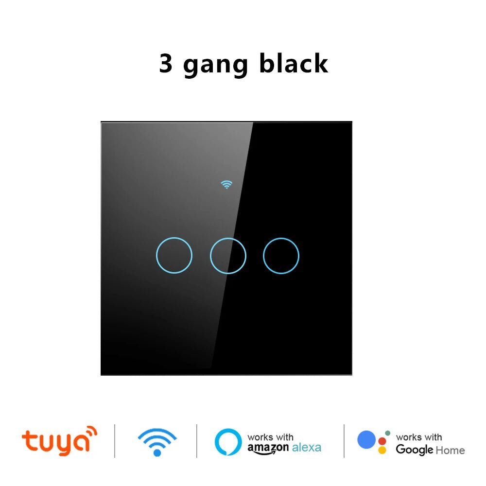 Tuya Wifi Smart Touch Light EU Switch Wireless Remote LED Light Switches No Neutral Wire Required 1 - 4 Gang Alexa Google Home - Avero