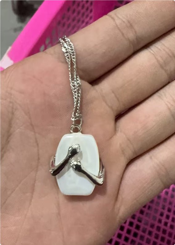 Unique Square Baroque Pearl Couple Pendant Necklace Valentines Day Lover Gift Party Jewelry - Avero