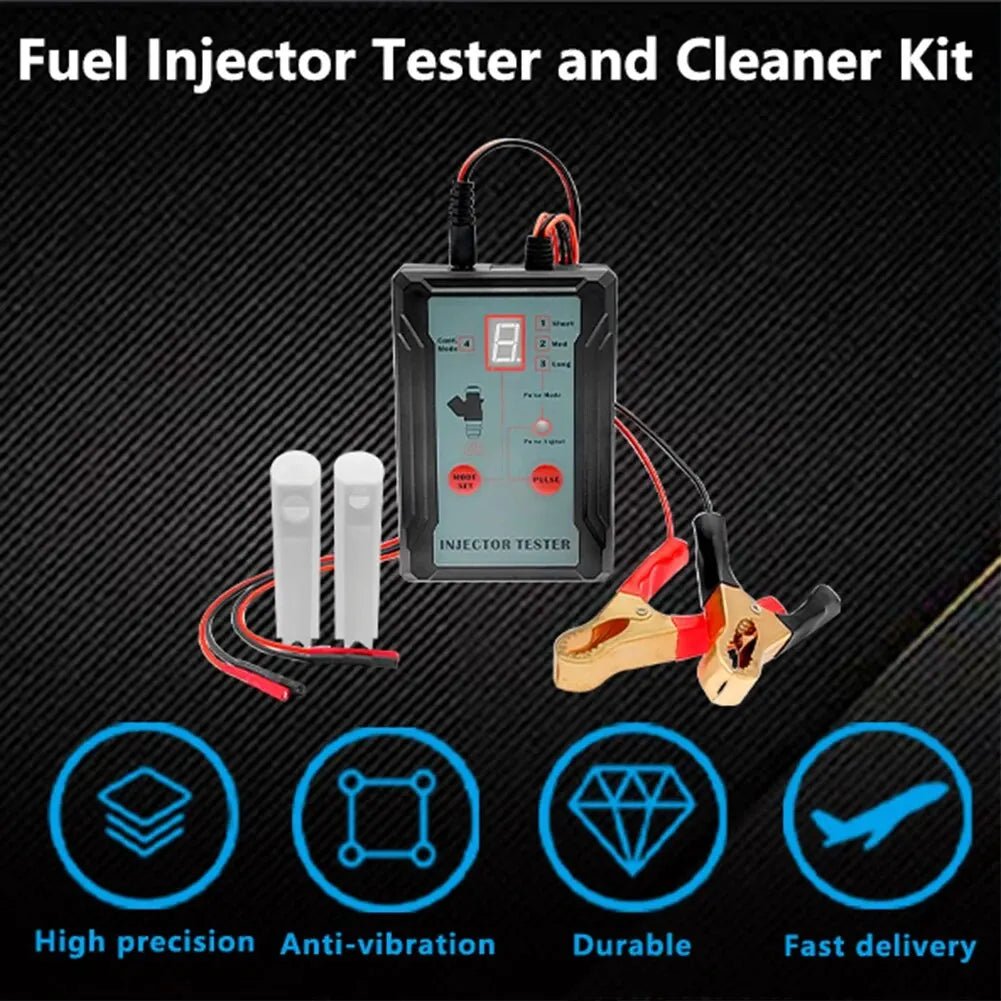Upgraded Fuel Injector Tester & DIY Cleaning Tool - Test Two Injectors Simultaneously 8 Pulse Power Drive Mode - Avero
