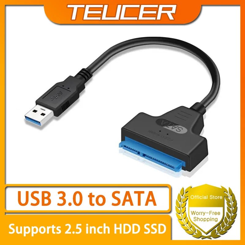 USB 3.0 TO SATA 2.5 Inch SSD HDD Hard Drive Adapter For Laptop Desktop Computer Sata to USB Hard Drive Expansion Adapter - Avero