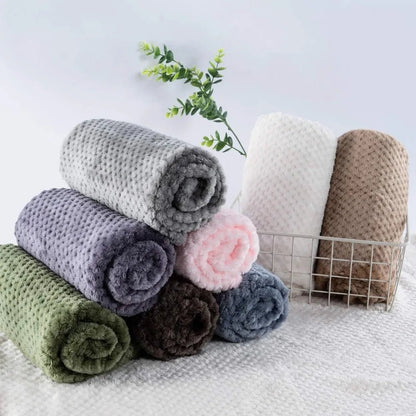 Warm Soft Fuzzy Dog or Cat Blanket, Plush Fleece Throws for Puppy, Kitten, Bed, Couch, Sofa, Travel (S/24" x 32", Blue) - Avero