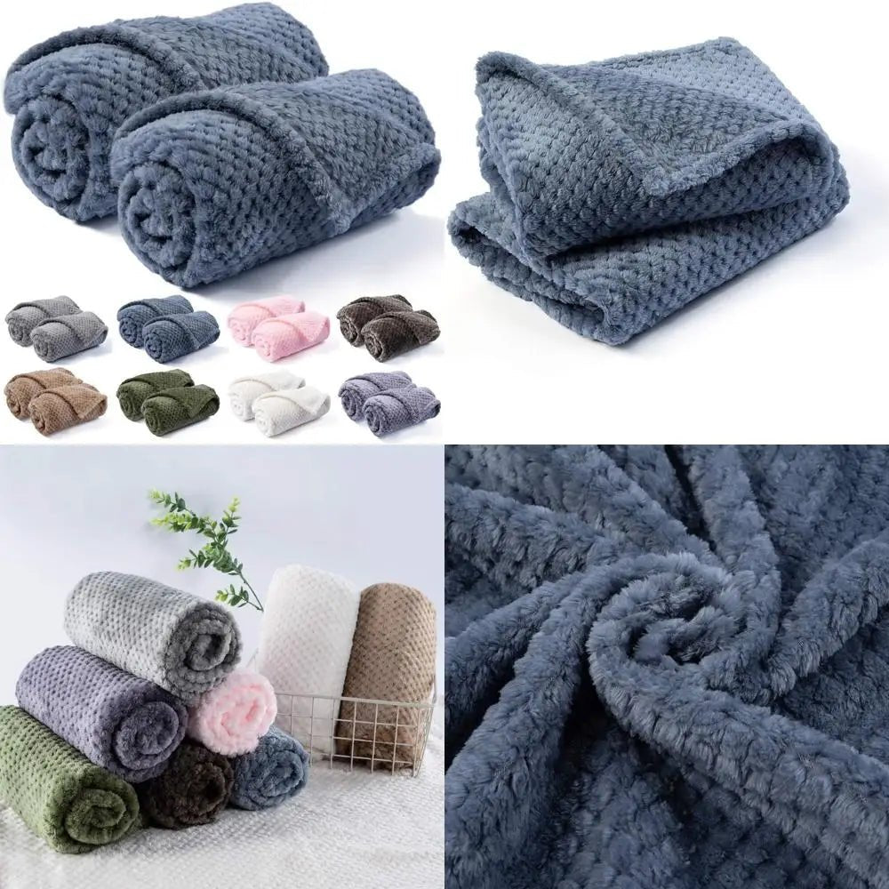 Warm Soft Fuzzy Dog or Cat Blanket, Plush Fleece Throws for Puppy, Kitten, Bed, Couch, Sofa, Travel (S/24" x 32", Blue) - Avero