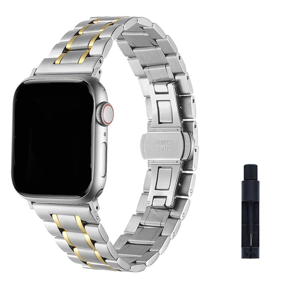 Watch Straps For Apple Watch Band Series 9/8/7/6/5/4/SE Stainless Steel Bracelet For IWatch Series Ultra 49mm 45mm 44mm 41 40mm - Avero