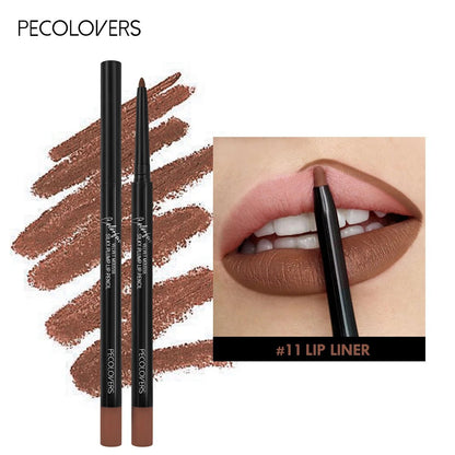 Waterproof Matte Lipliner Pencil Red Contour Tint Lipstick Long Lasting Non - stick Cup Moisturising Lips Makeup 12 Colors - Avero