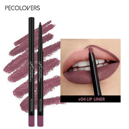 Waterproof Matte Lipliner Pencil Red Contour Tint Lipstick Long Lasting Non - stick Cup Moisturising Lips Makeup 12 Colors - Avero