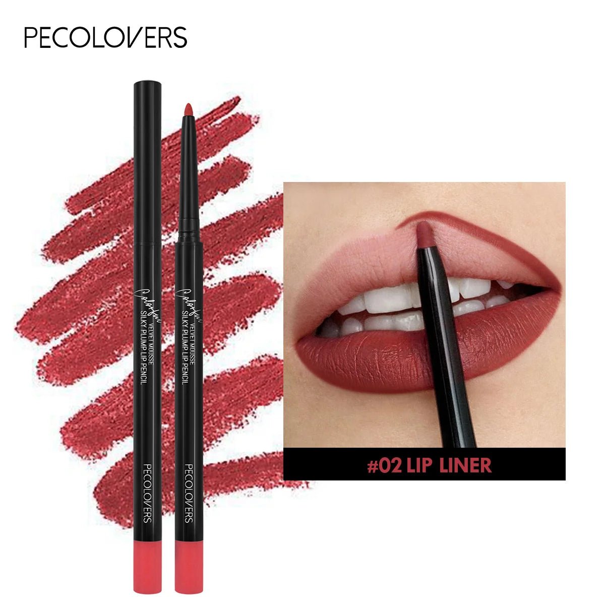 Waterproof Matte Lipliner Pencil Red Contour Tint Lipstick Long Lasting Non - stick Cup Moisturising Lips Makeup 12 Colors - Avero