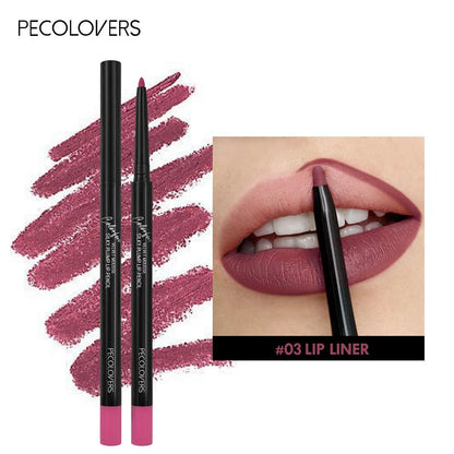 Waterproof Matte Lipliner Pencil Red Contour Tint Lipstick Long Lasting Non - stick Cup Moisturising Lips Makeup 12 Colors - Avero