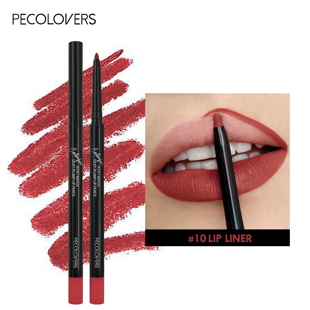 Waterproof Matte Lipliner Pencil Red Contour Tint Lipstick Long Lasting Non - stick Cup Moisturising Lips Makeup 12 Colors - Avero