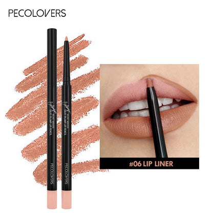 Waterproof Matte Lipliner Pencil Red Contour Tint Lipstick Long Lasting Non - stick Cup Moisturising Lips Makeup 12 Colors - Avero