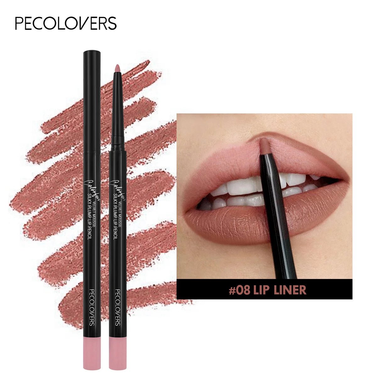 Waterproof Matte Lipliner Pencil Red Contour Tint Lipstick Long Lasting Non - stick Cup Moisturising Lips Makeup 12 Colors - Avero