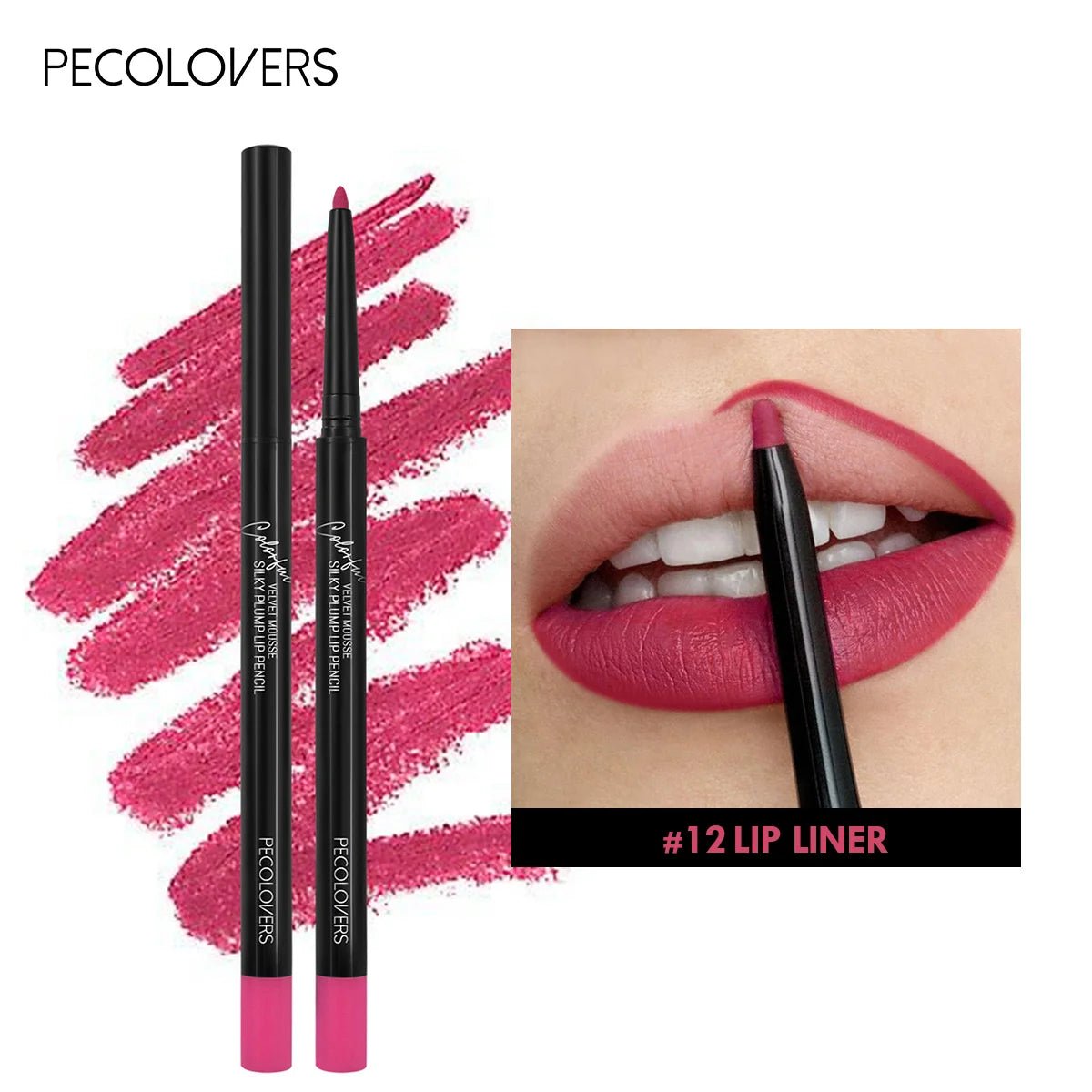 Waterproof Matte Lipliner Pencil Red Contour Tint Lipstick Long Lasting Non - stick Cup Moisturising Lips Makeup 12 Colors - Avero