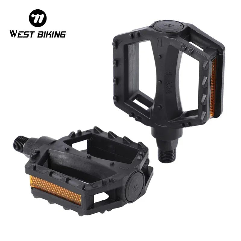 WEST BIKING Kids Bicycle Pedals Ultralight Anti - Slip ABS Safety Warning Reflective Children Cycling 9/16 1/2 Kids Bike Pedals - Avero
