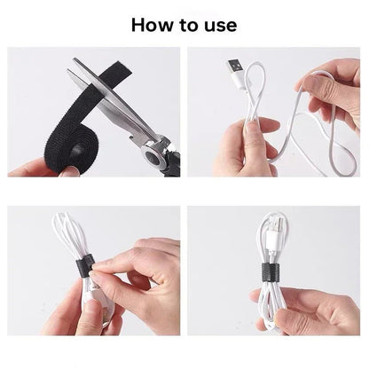 Wholesale 2/5M/Roll 12mm Width Cable Organizer USB Cable Winder Management nylon Free Cut Ties Mouse earphone Cord cable ties - Avero