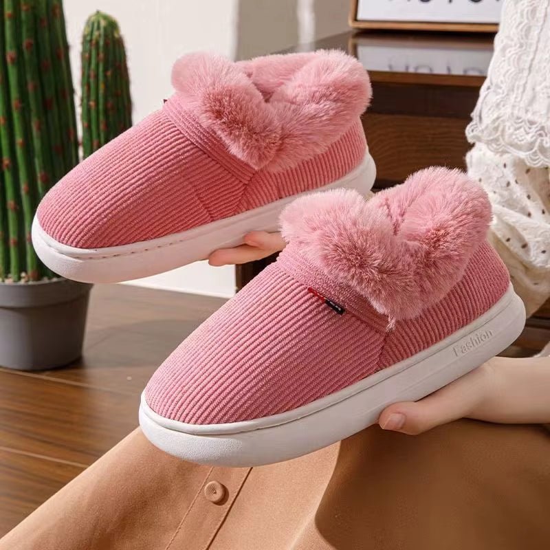 Winter Women Shoes Casual House Shoes for Men 2025 Outdoor Warm Cotton Shoes for Women Indoor Plush Padded Slippers Female - Avero