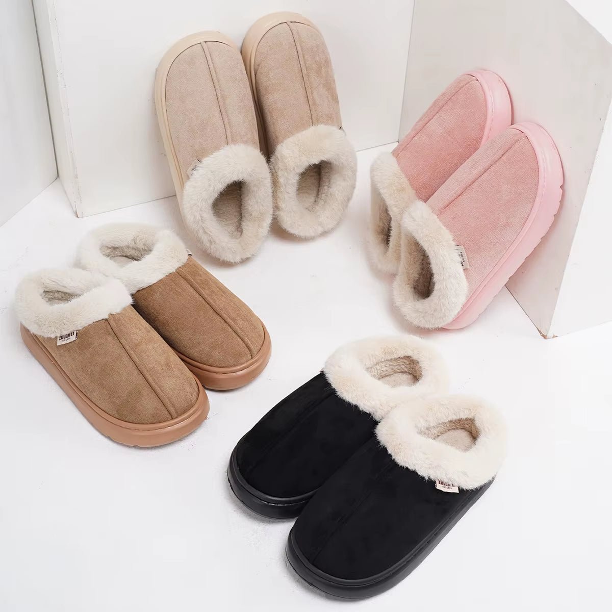 Winter Women Shoes Casual House Shoes for Men 2025 Outdoor Warm Cotton Shoes for Women Indoor Plush Padded Slippers Female - Avero
