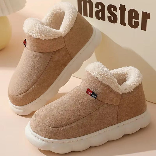 Winter Women Shoes Casual House Shoes for Men 2025 Outdoor Warm Cotton Shoes for Women Indoor Plush Padded Slippers Female - Avero