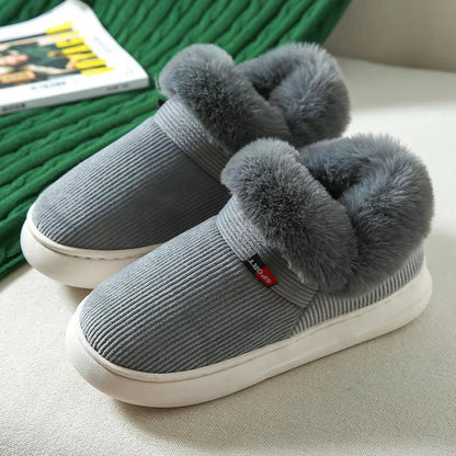 Winter Women Shoes Casual House Shoes for Men 2025 Outdoor Warm Cotton Shoes for Women Indoor Plush Padded Slippers Female - Avero