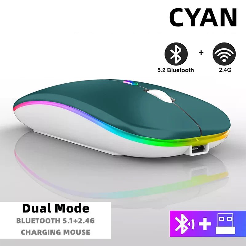 Wireless Mouse For Laptop PC Bluetooth RGB Rechargeable Mouses Wireless Computer Silent Mice LED Backlit Ergonomic Gaming Mouse - Avero