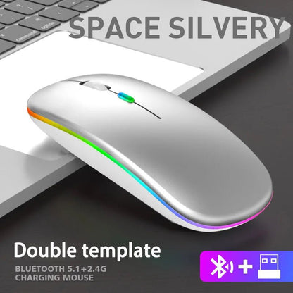 Wireless Mouse For Laptop PC Bluetooth RGB Rechargeable Mouses Wireless Computer Silent Mice LED Backlit Ergonomic Gaming Mouse - Avero
