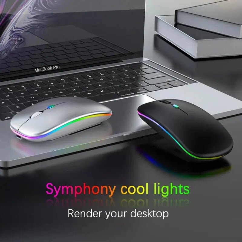 Wireless Mouse RGB Rechargeable Bluetooth Mice Wireless Computer Mause LED Backlit Ergonomic Gaming Mouse for Laptop PC 3600DPI - Avero
