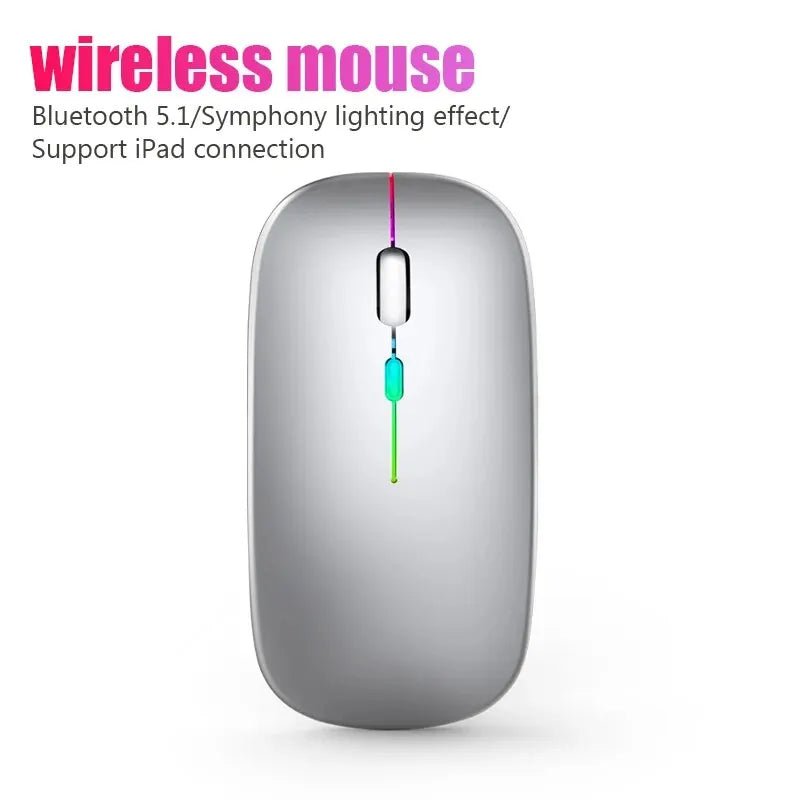 Wireless Mouse RGB Rechargeable Bluetooth Mice Wireless Computer Mause LED Backlit Ergonomic Gaming Mouse for Laptop PC 3600DPI - Avero