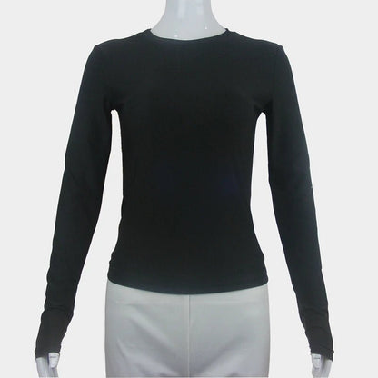 Woman Clothing Long Sleeve T-shirt Slim Fit Tops Female O - Neck Knitted Close - fitting Tee Shirt Street Wear 2024 New 2408 - Avero