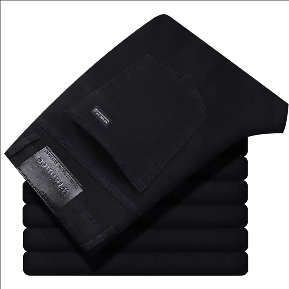 Wthinlee New Business Men's Jeans Casual Straight Stretch Fashion Classic Blue Black Work Denim Trousers Male Brand Clothing - Avero