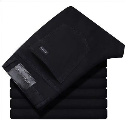 Wthinlee New Business Men's Jeans Casual Straight Stretch Fashion Classic Blue Black Work Denim Trousers Male Brand Clothing - Avero