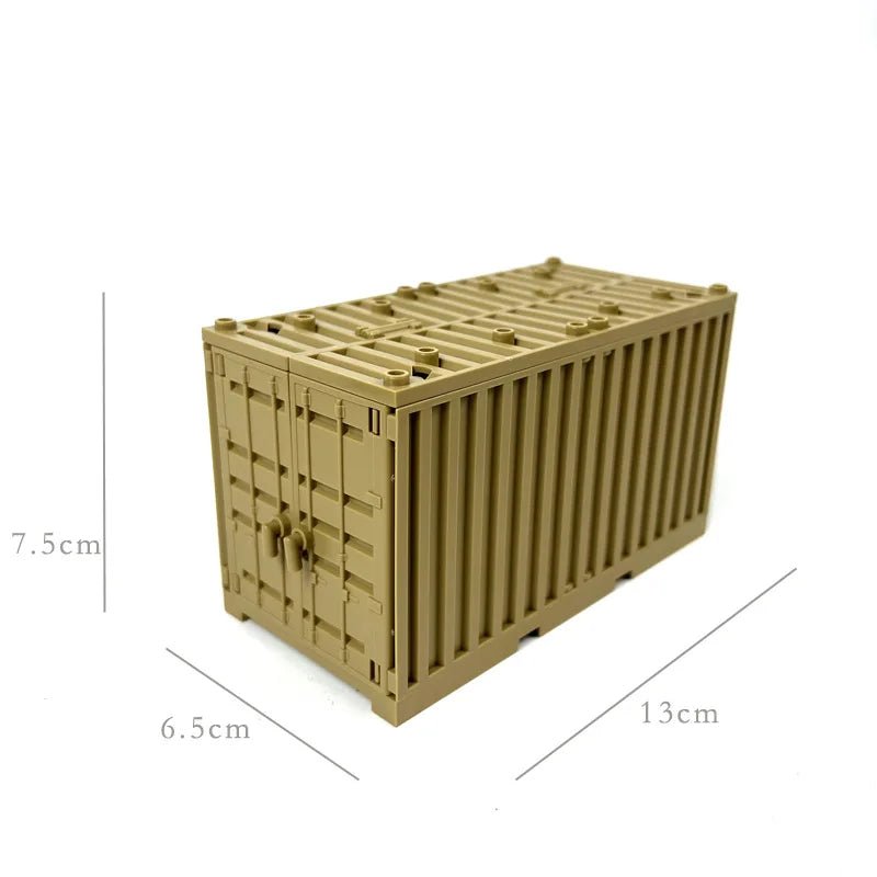 WW2 Military MOC War 2 Container Camp Equipment Warehouse SWAT Scene Cannon Base Model Building Blocks Bricks Children Toys Gift - Avero