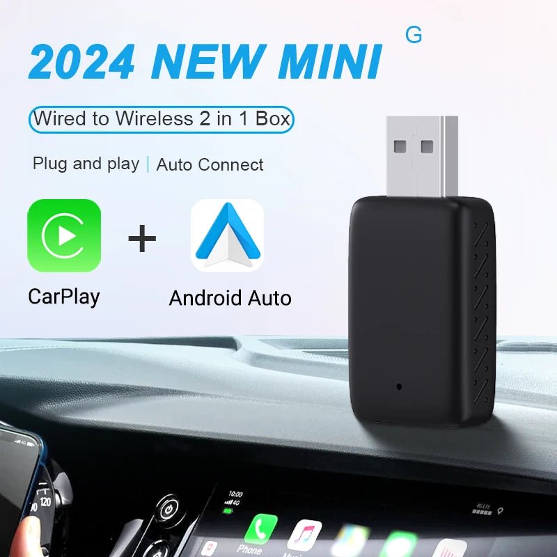 XUDA 2in1 Wireless Carplay Adapter Android Auto Smart Dongle Mini Box Plug And Play For Volvo Benz Cadillac Jeep Lexus Buick VW - Avero