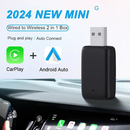 XUDA 2in1 Wireless Carplay Adapter Android Auto Smart Dongle Mini Box Plug And Play For Volvo Benz Cadillac Jeep Lexus Buick VW - Avero