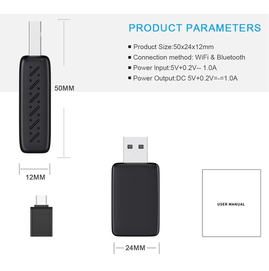 XUDA 2in1 Wireless Carplay Adapter Android Auto Smart Dongle Mini Box Plug And Play For Volvo Benz Cadillac Jeep Lexus Buick VW - Avero