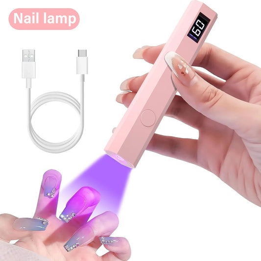 YIKOOLIN Convenient Handheld Nail Dryer Lamp UV/LED Nail Curing All Gel Polish Nail Art Tool USB Rechargeabl Nail Lamp - Avero