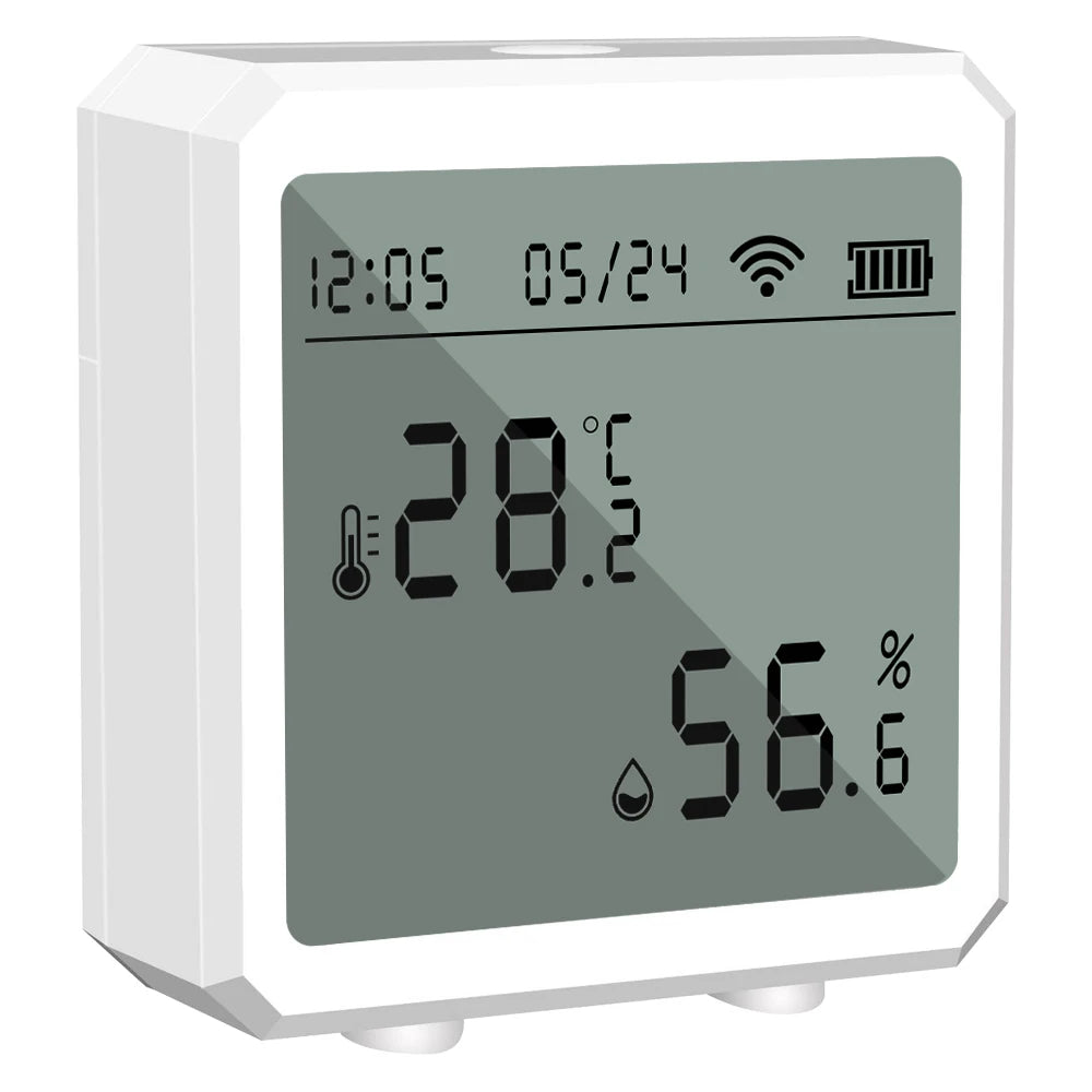 Zigbee Temperature Humidity Sensor with Tuya APP LCD Screen Digital Display Wireless Thermometer Work with Black or White Color - Avero