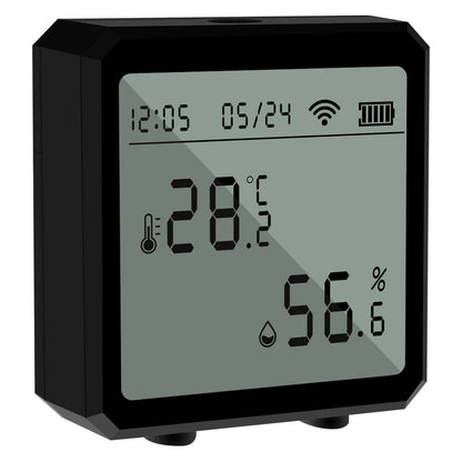 Zigbee Temperature Humidity Sensor with Tuya APP LCD Screen Digital Display Wireless Thermometer Work with Black or White Color - Avero
